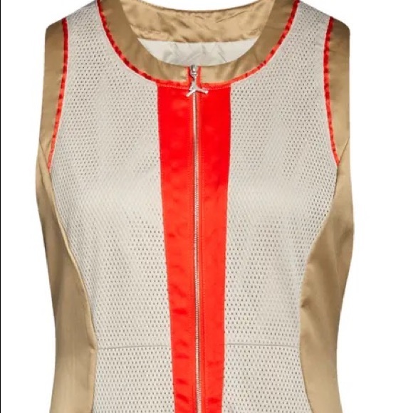 NWT Nike Air Jordan Beige and Red Mesh Zipper Dress with Side Buttons, Size XS - Picture 8 of 10